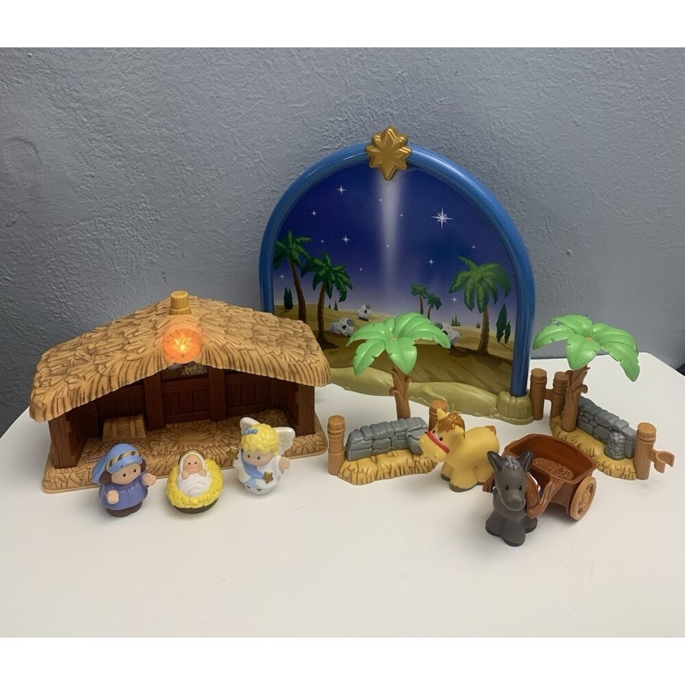 2008 Fisher-Price Little People Christmas Nativity Playset Bethlehem Incomplete